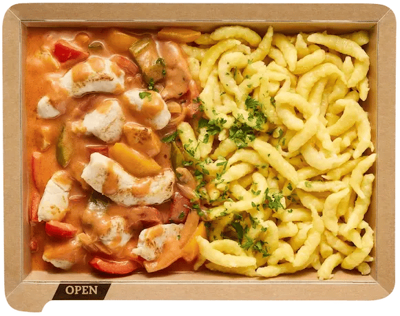 Paprika-Rahmgeschnetzeltes mit Spätzle
