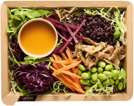 Salatbowl mit planted.duck und schwarzem Reis Foodji